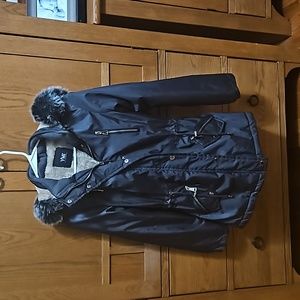 YMI gray jacket with removable hood. Great condition. No flaws.